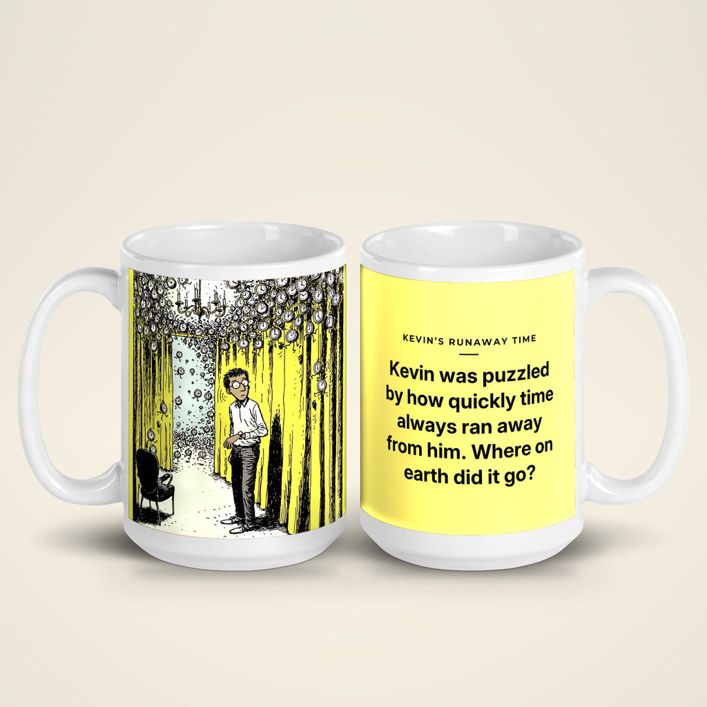 Kevin's Runaway Time mug in 15 oz, both sides