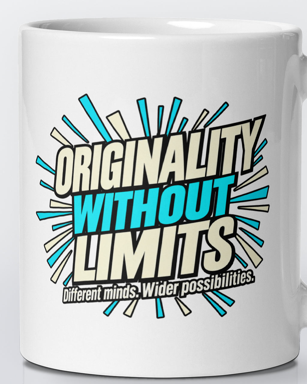 Close-up of the "Originality Without Limits" wording