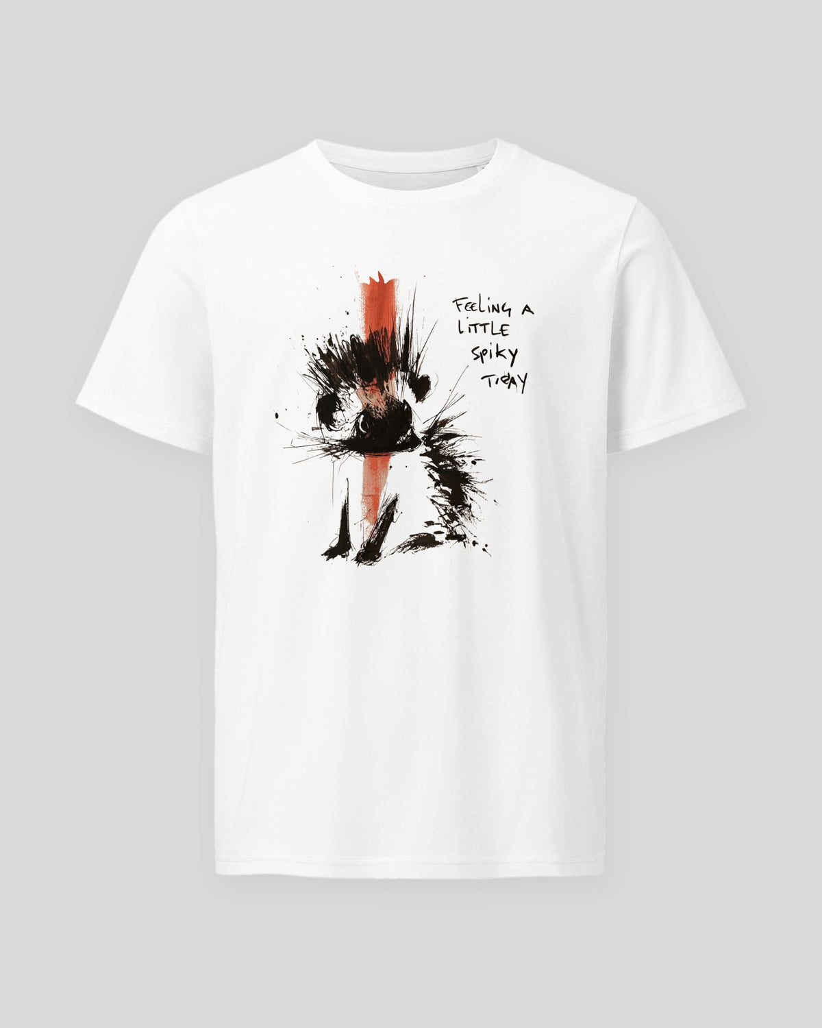 Feeling Spiky organic printed tee in White, laid flat