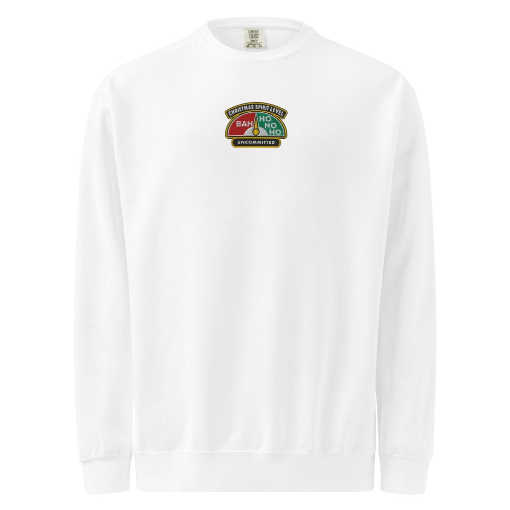 Christmas Spirit Level embroidered sweatshirt in White, front