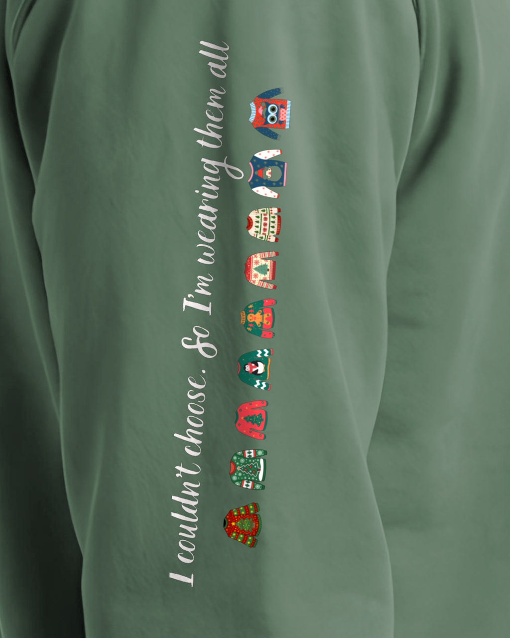 Couldn't Choose sleeve sweatshirt in Light Green, right sleeve