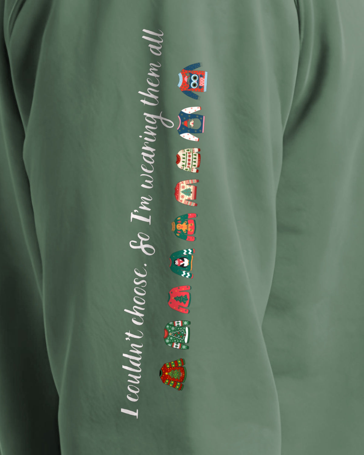 Couldn't Choose sleeve sweatshirt in Light Green, right sleeve