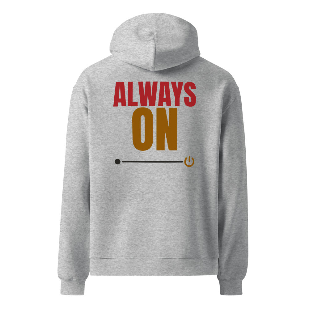 Always On oversized hoodie in Athletic Heather, back print