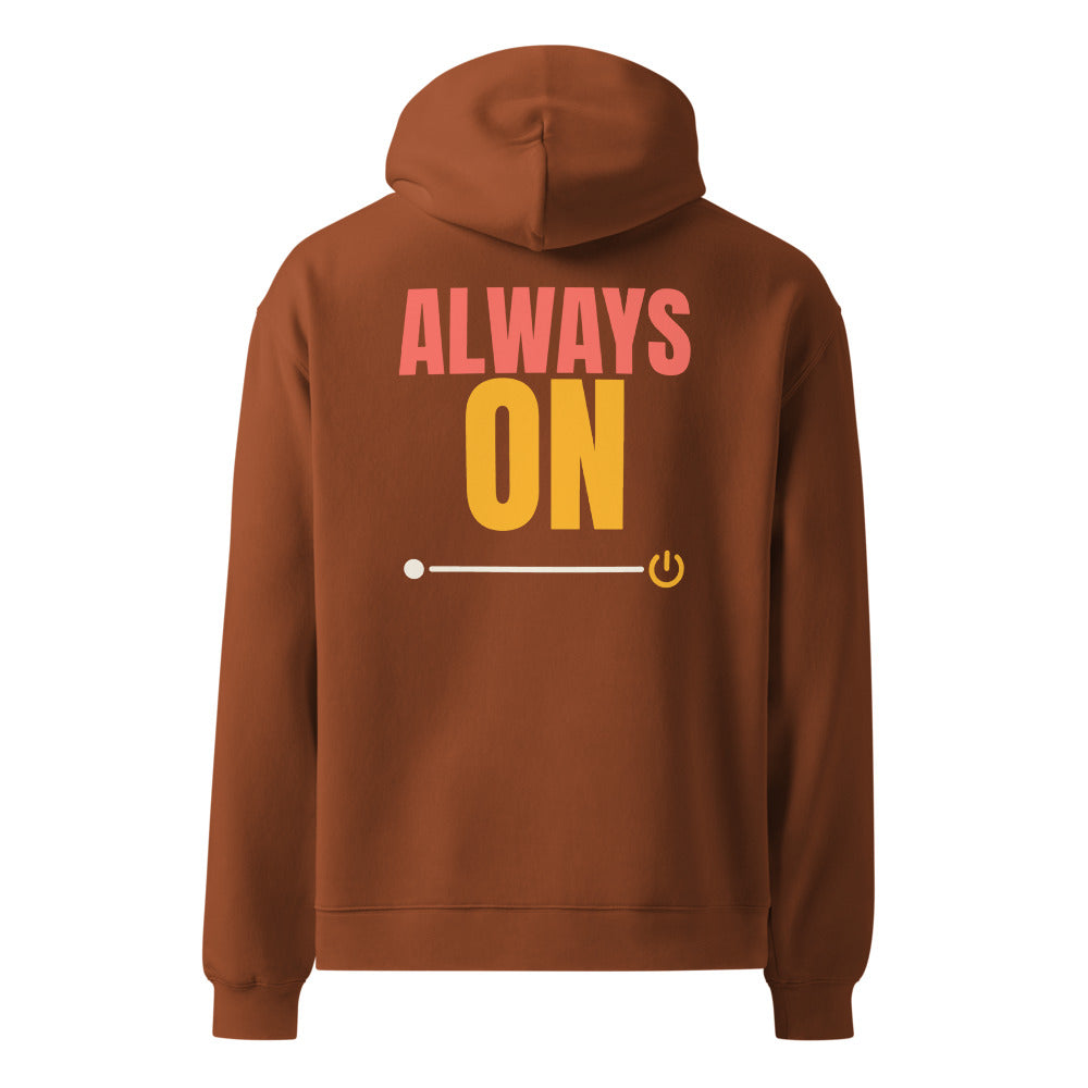 Always On oversized hoodie in Clay, back print