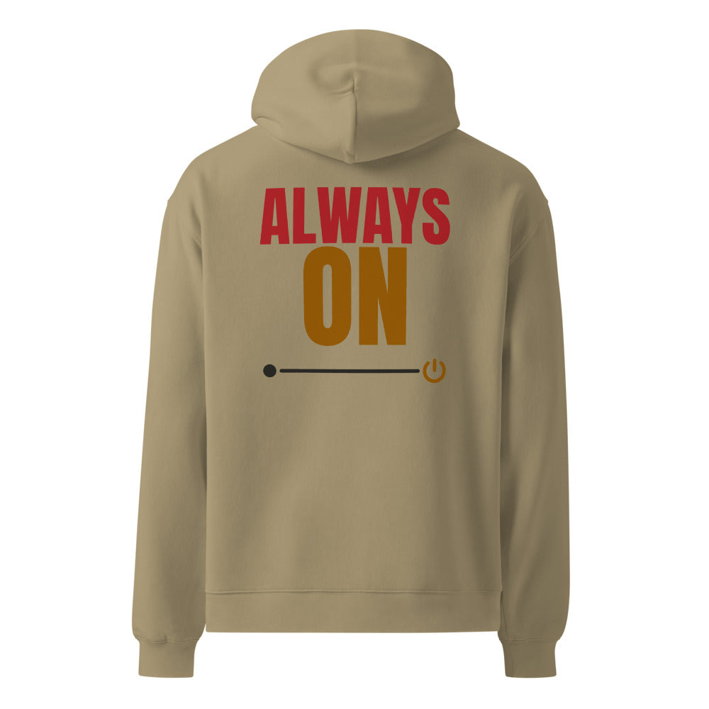 Always On oversized hoodie in Sand, back print
