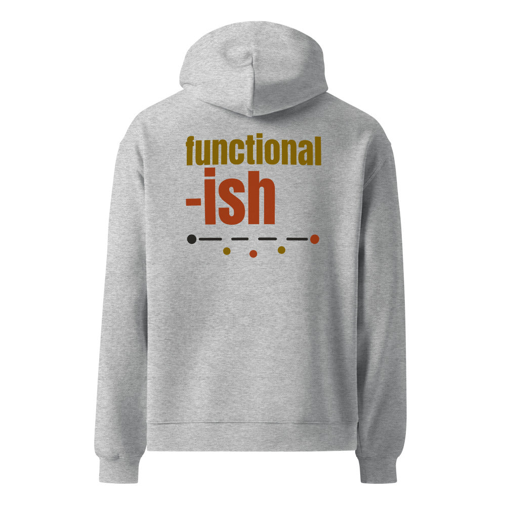 Functional-ish oversized hoodie in Athletic Heather, back print