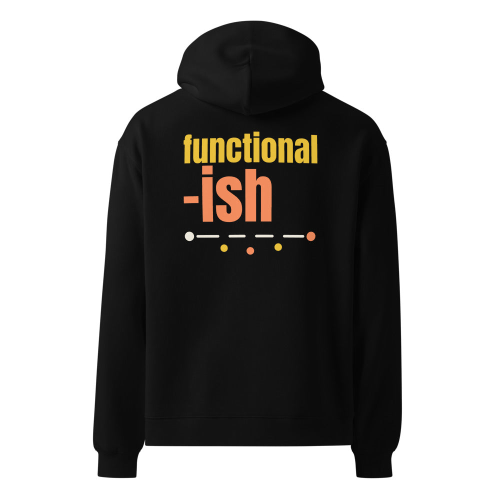Functional-ish oversized hoodie in Black, back print
