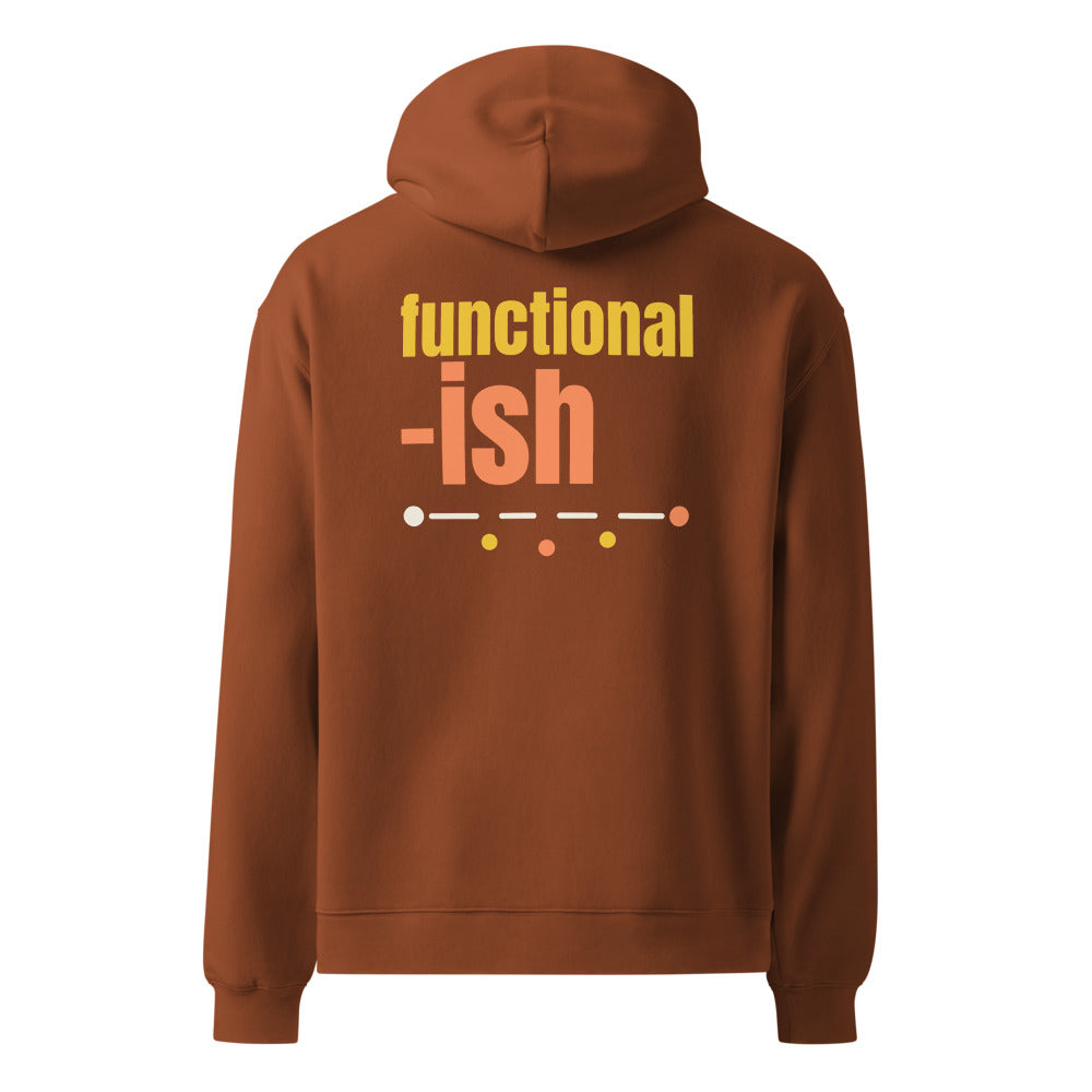 Functional-ish oversized hoodie in Clay, back print