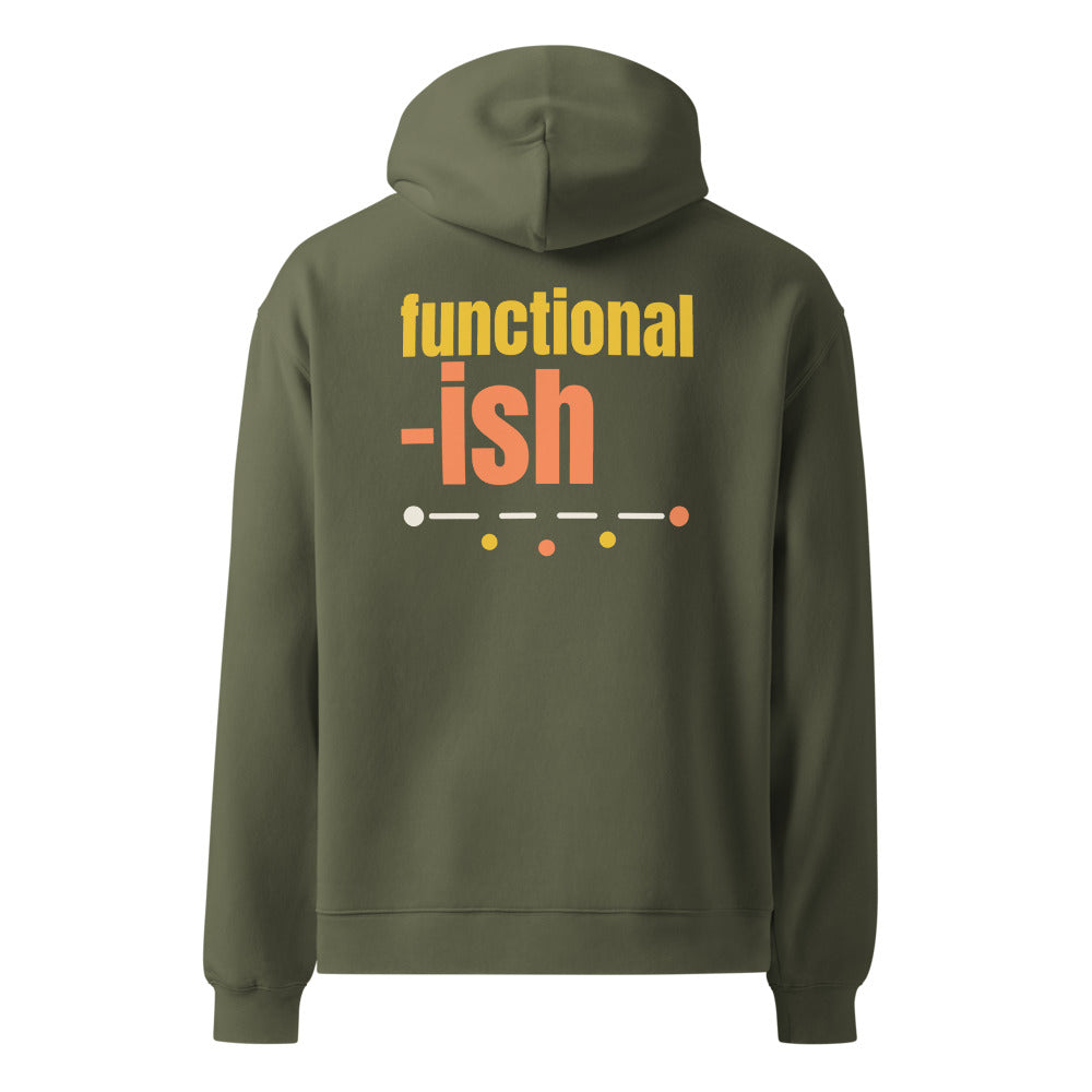 Functional-ish oversized hoodie in Cypress, back print