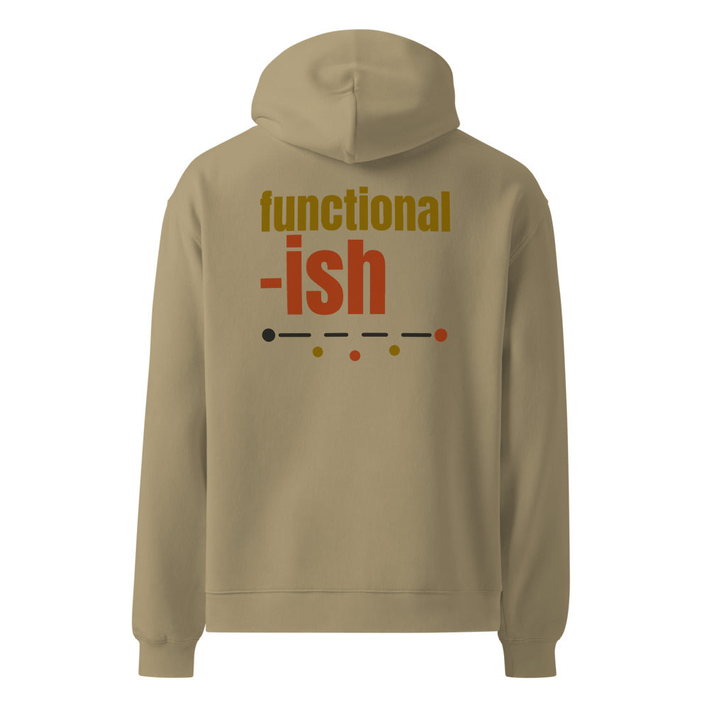 Functional-ish oversized hoodie in Sand, back print