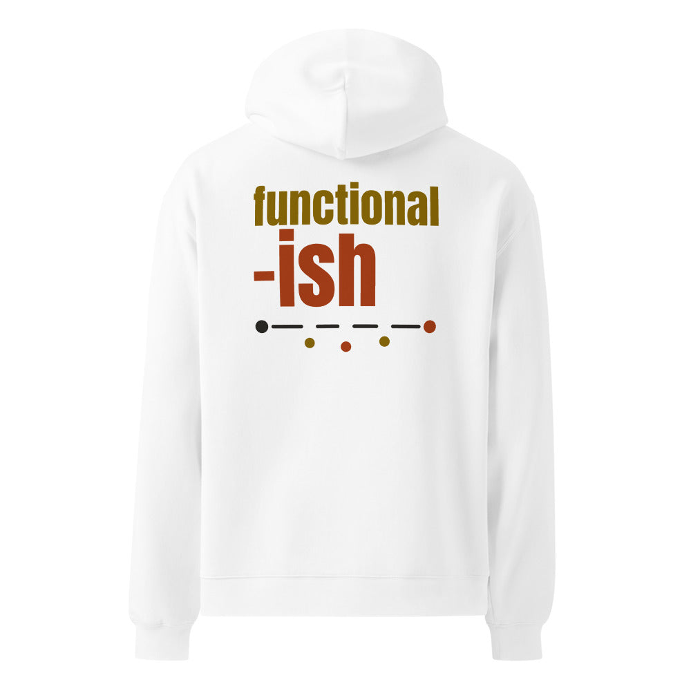Functional-ish oversized hoodie in White, back print