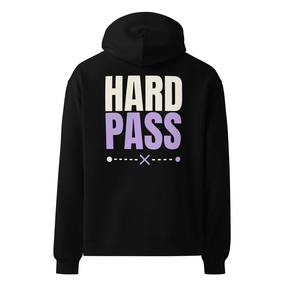 Hard Pass oversized hoodie in Black, back view