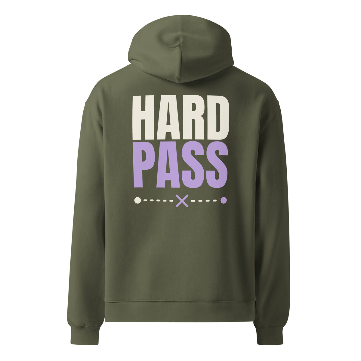 Hard Pass oversized hoodie in Cypress, back view