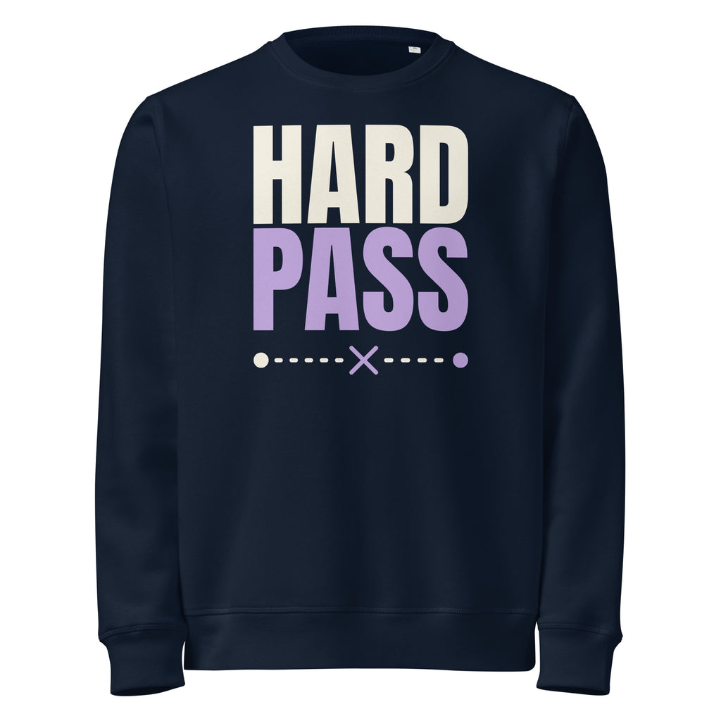 Hard Pass organic sweatshirt in French Navy, front