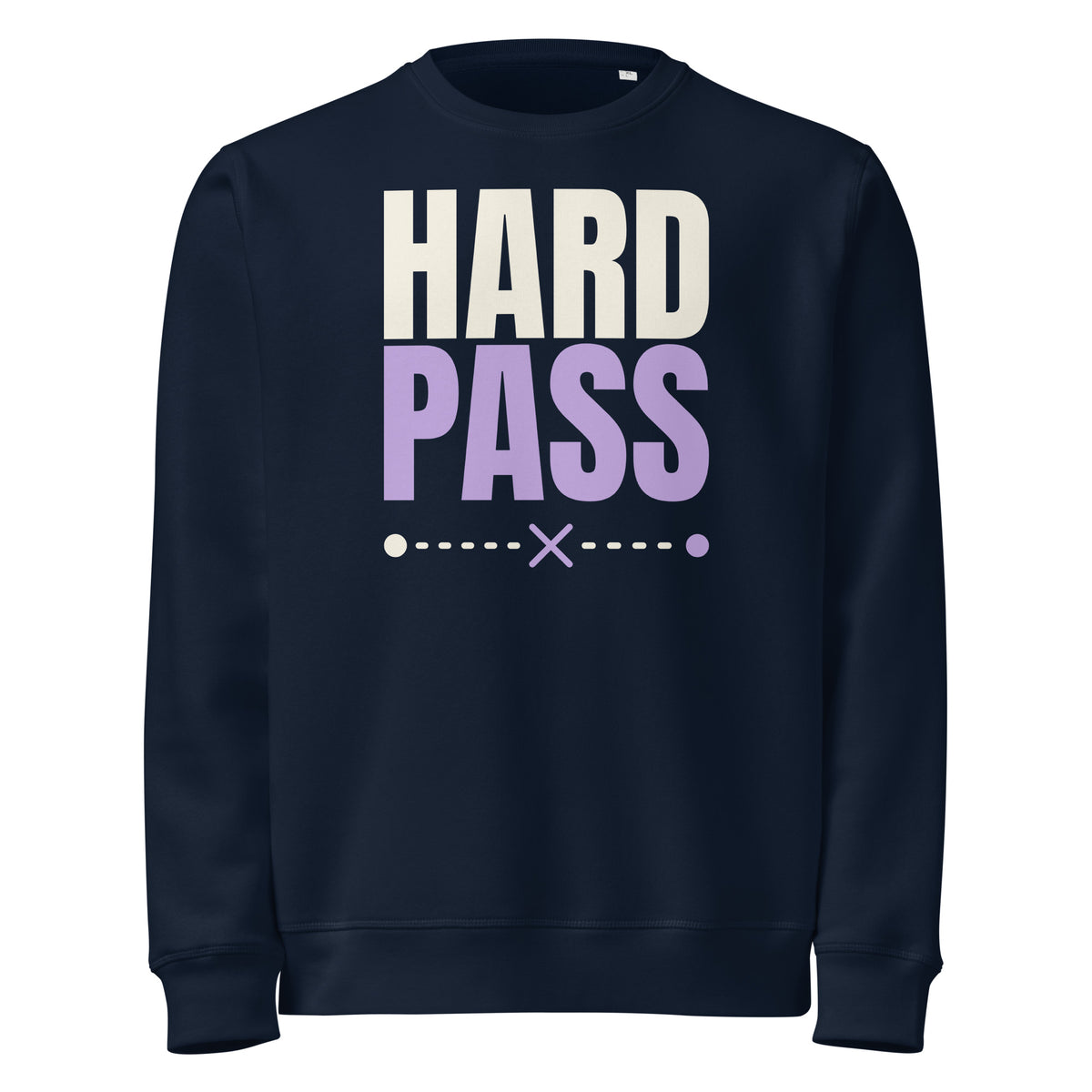 Hard Pass organic sweatshirt in French Navy, front