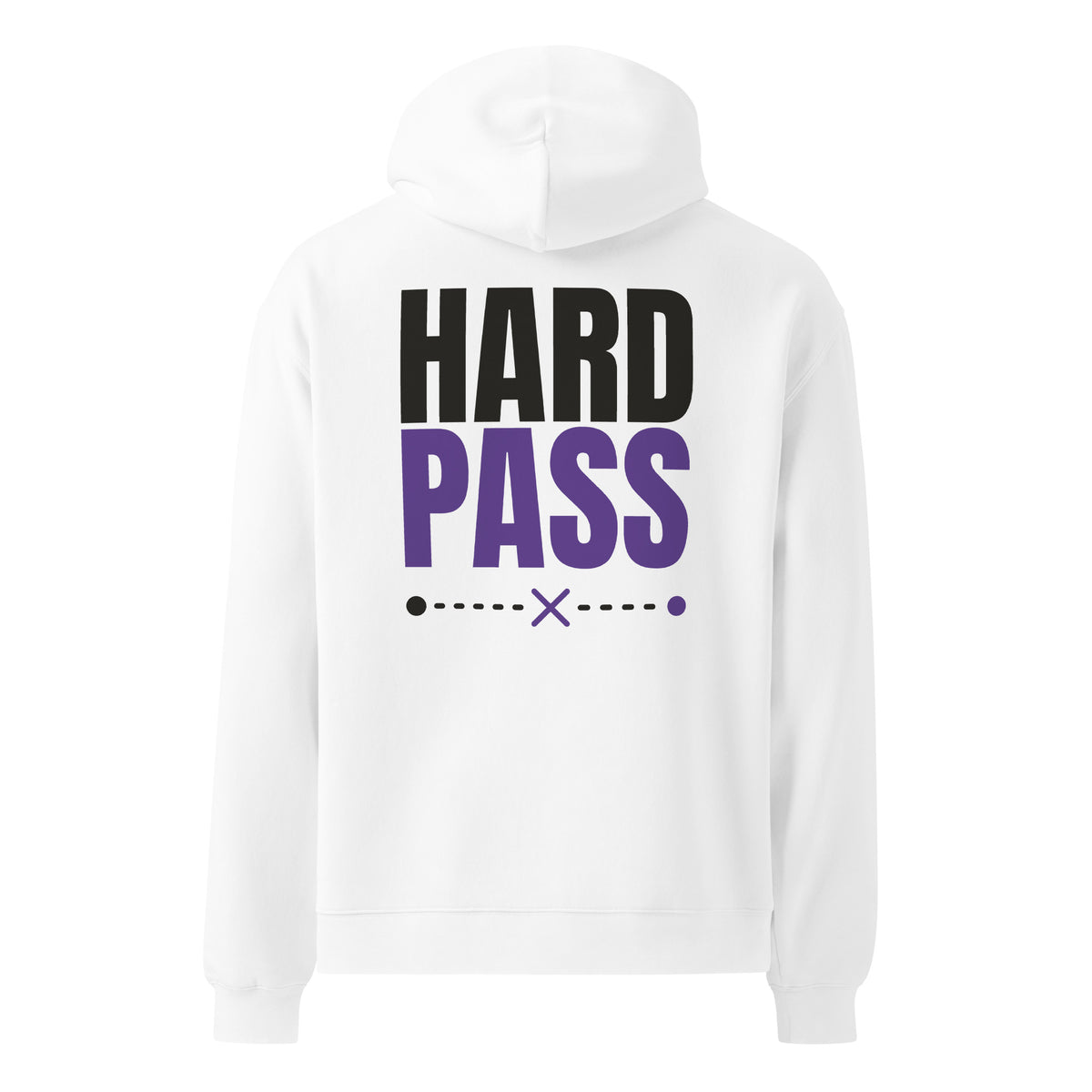 Hard Pass oversized hoodie in White, back view