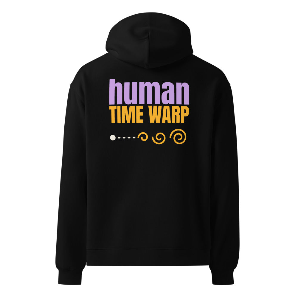 Human Time Warp oversized hoodie in Black, back print
