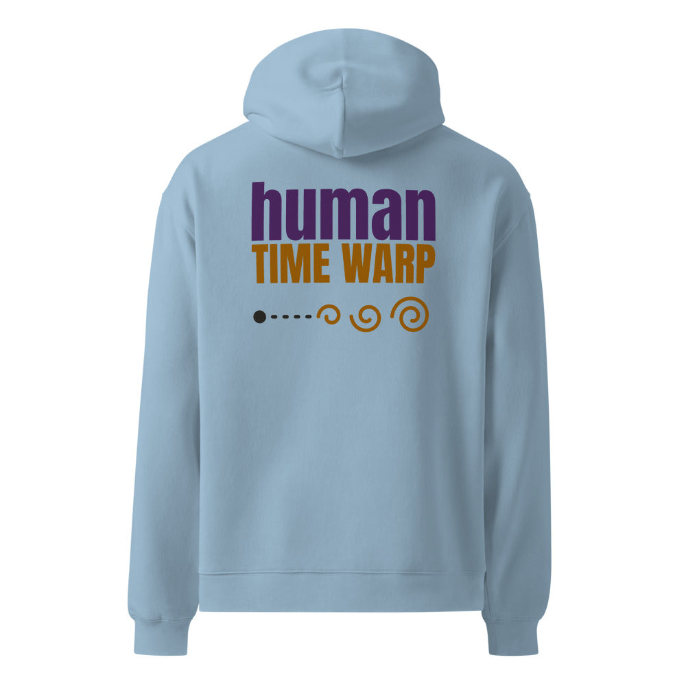 Human Time Warp oversized hoodie in Carolina Blue, back print