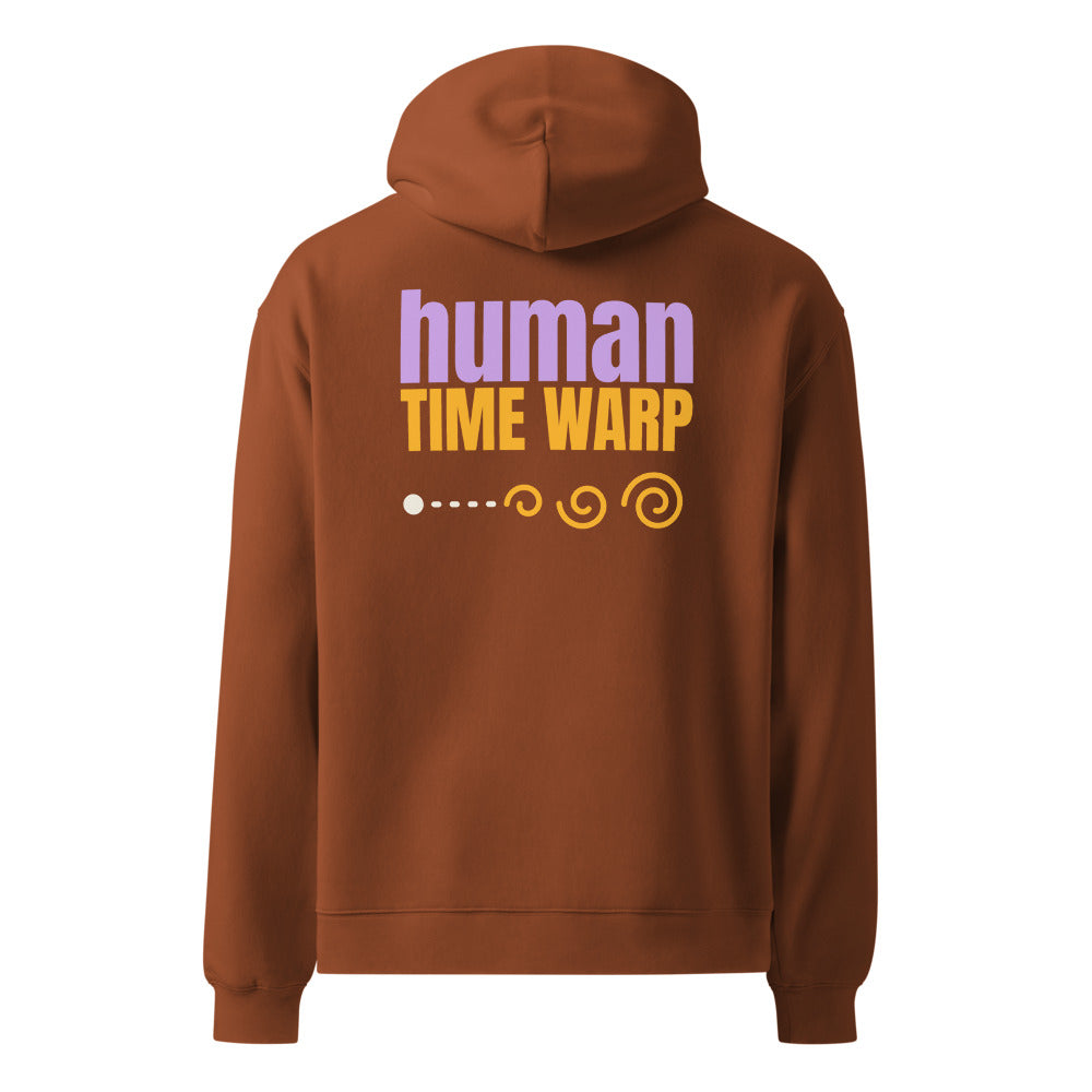 Human Time Warp oversized hoodie in Clay, back print