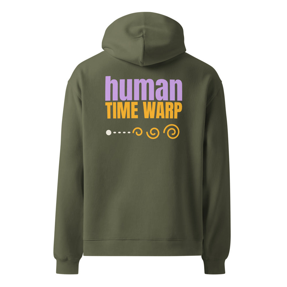 Human Time Warp oversized hoodie in Cypress, back print
