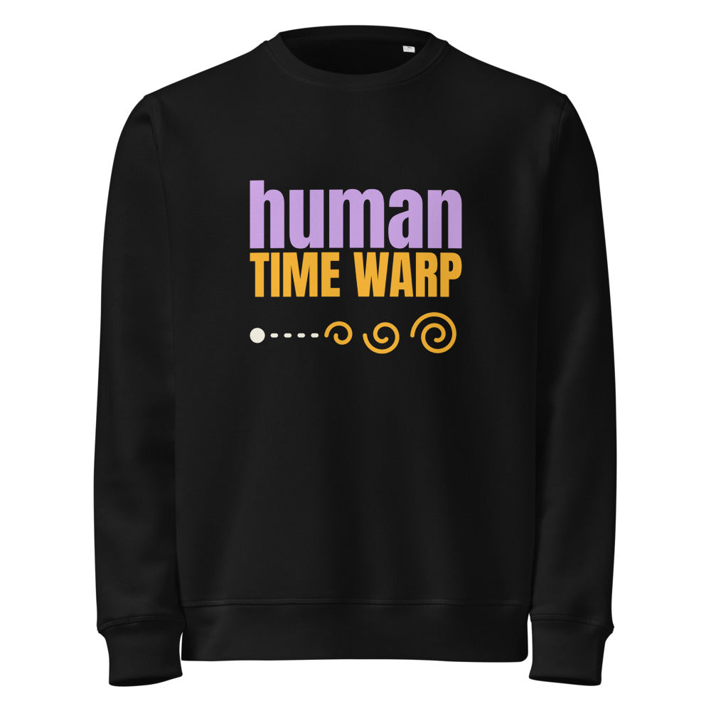 Human Time Warp organic sweatshirt in Black, front