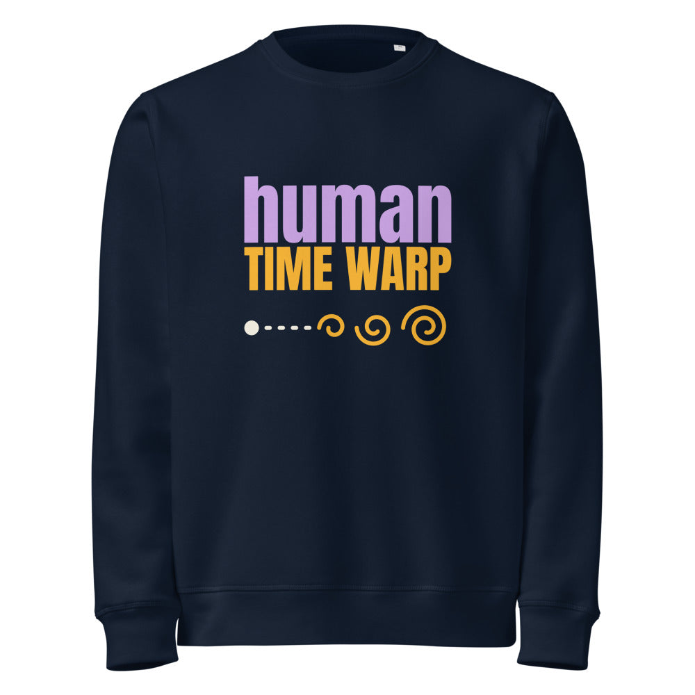 Human Time Warp organic sweatshirt in French Navy, front