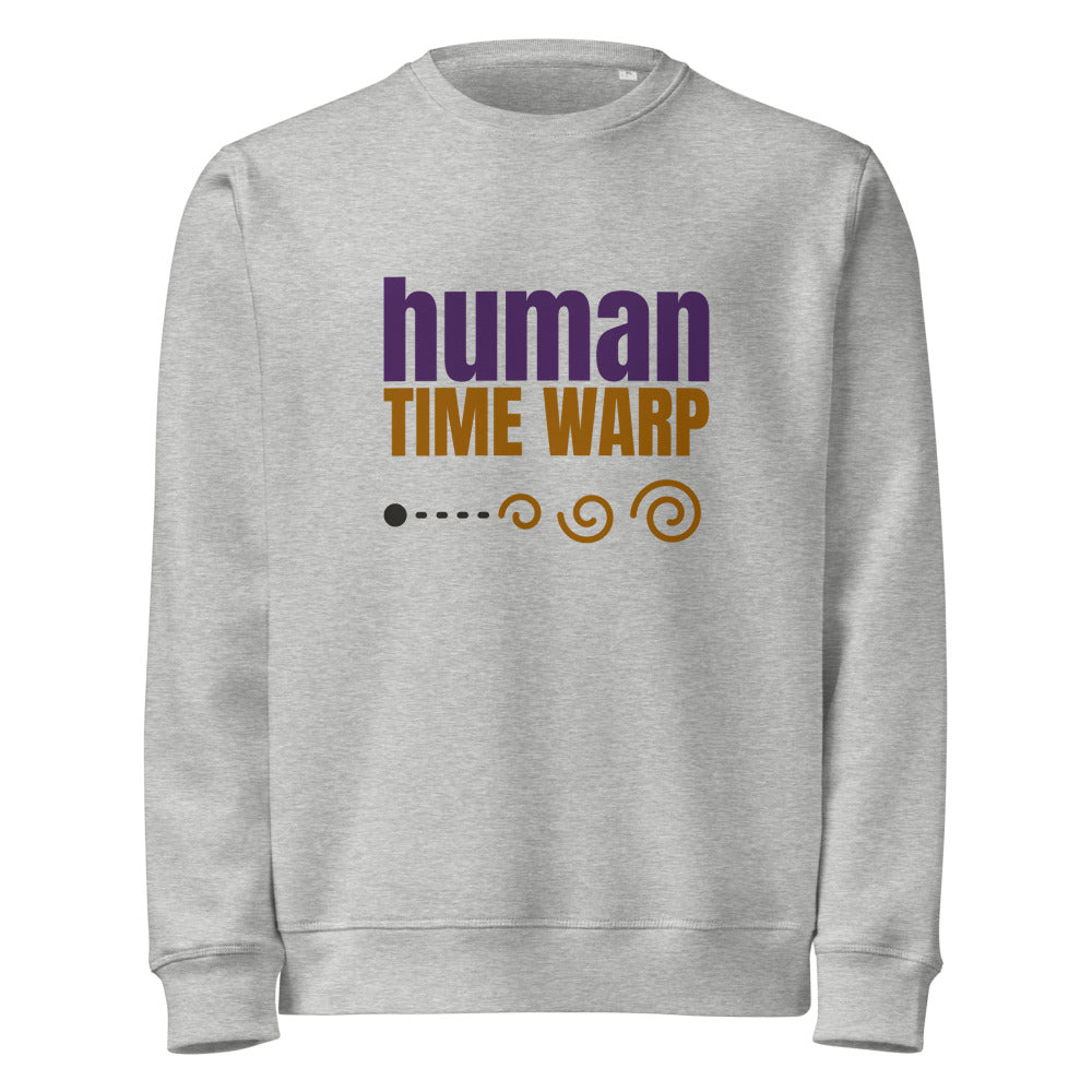 Human Time Warp organic sweatshirt in Heather Grey, front