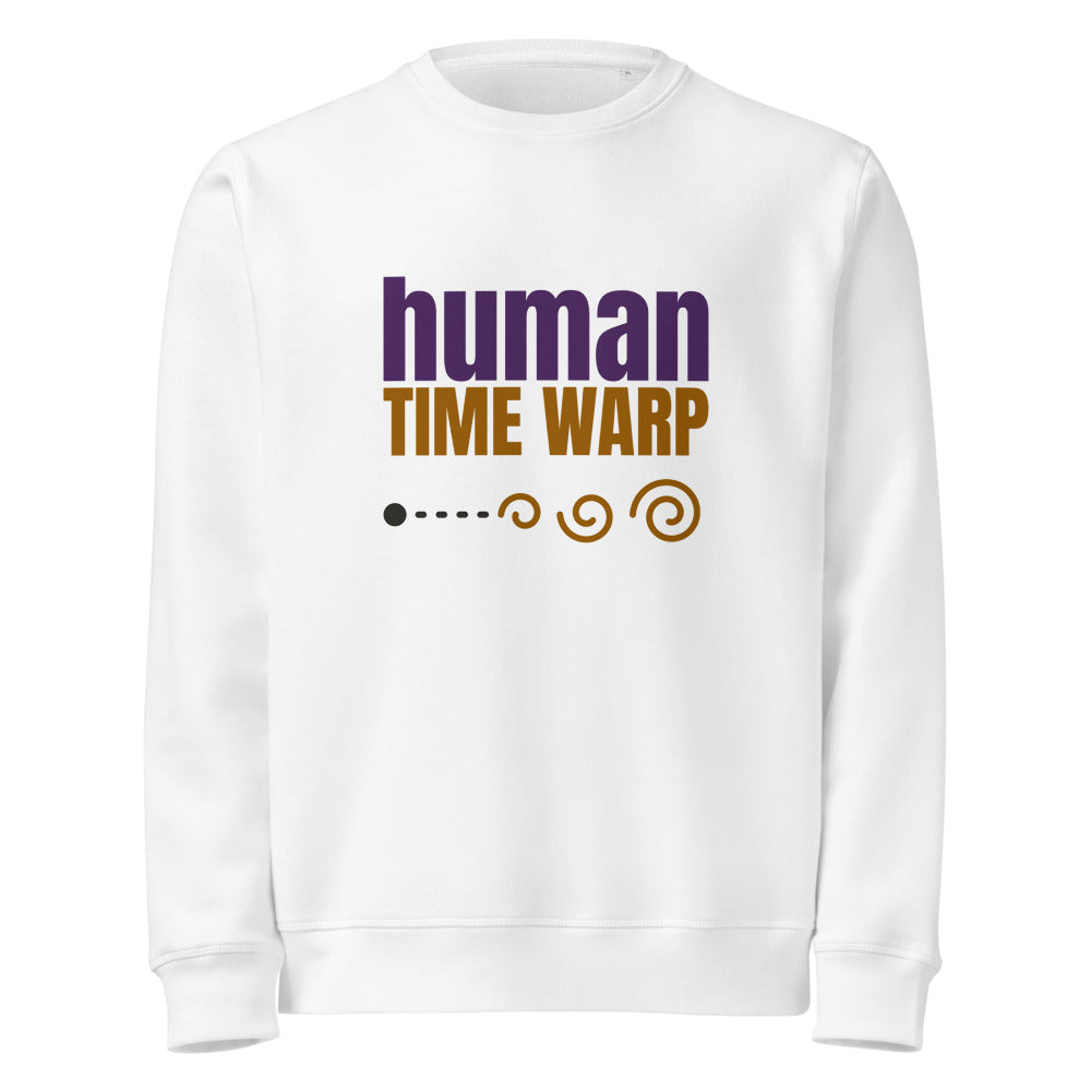 Human Time Warp organic sweatshirt in White, front