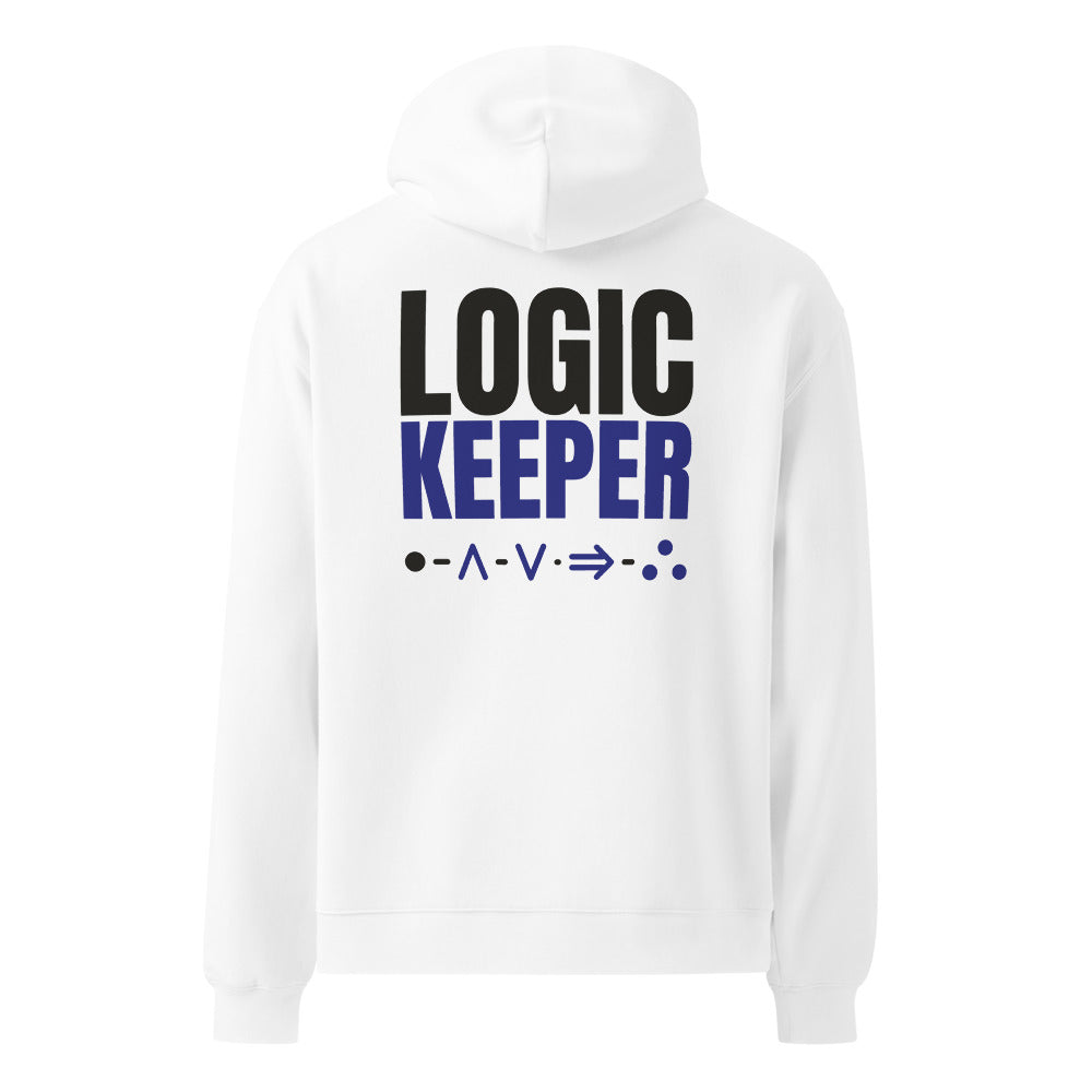 Logic Keeper oversized hoodie in White, back print
