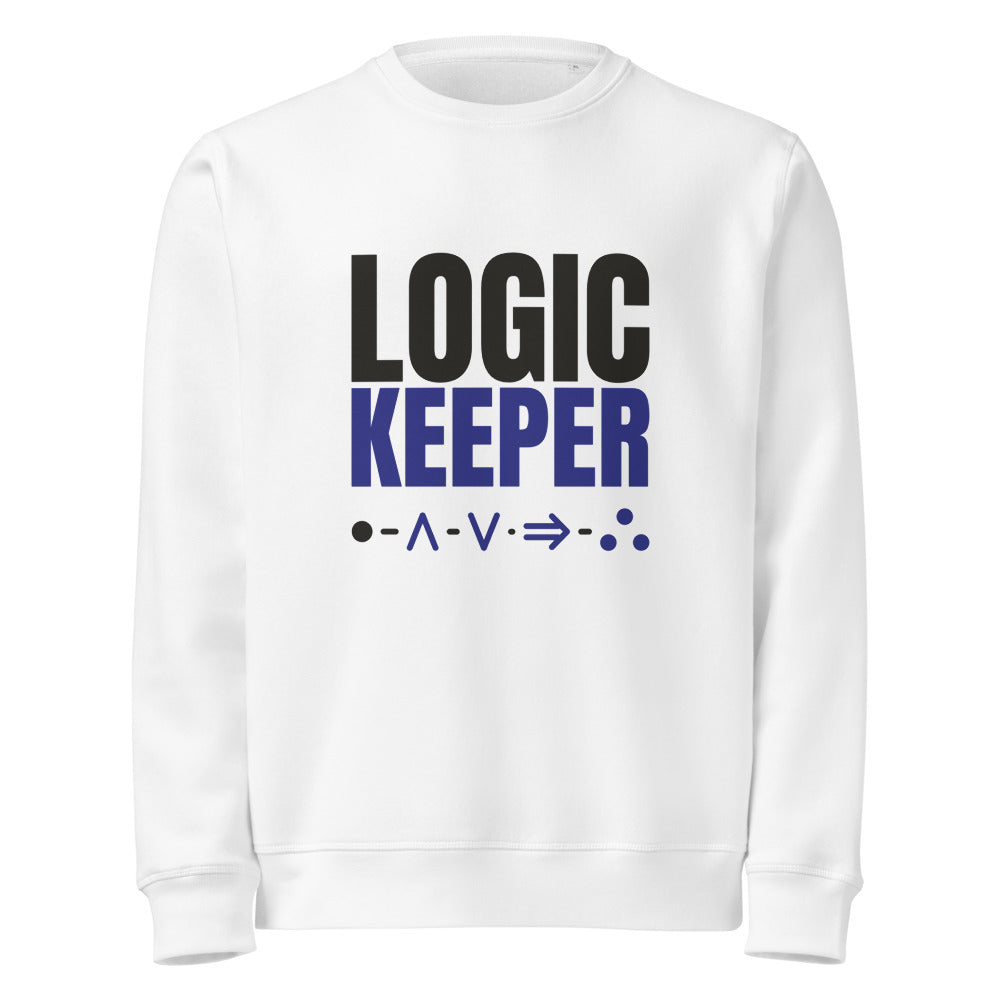 Logic Keeper organic sweatshirt in White, front