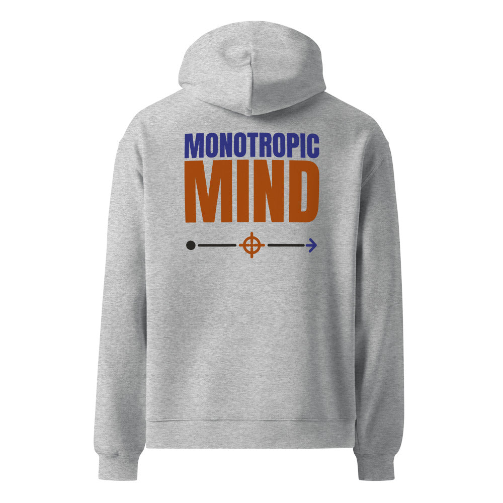 Monotropic Mind oversized hoodie in Athletic Heather, back print