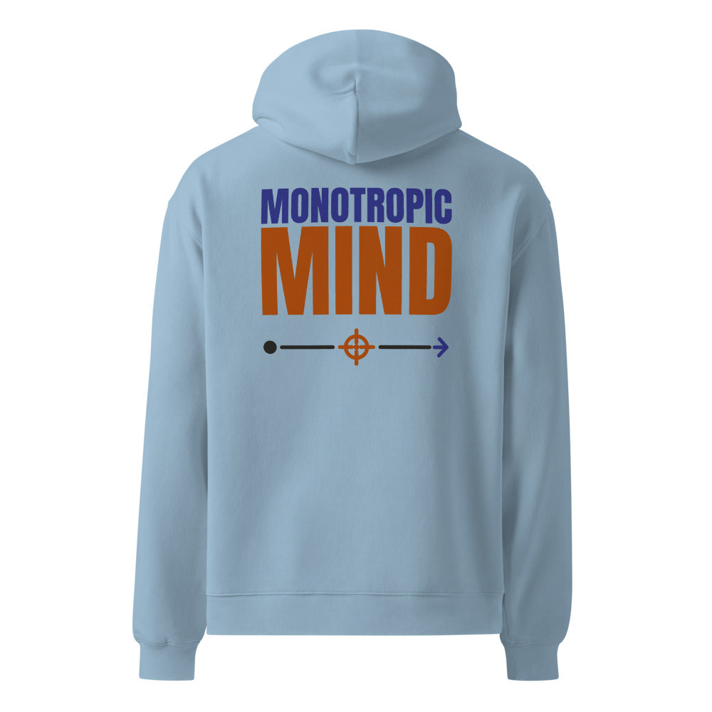 Monotropic Mind oversized hoodie in Carolina Blue, back print