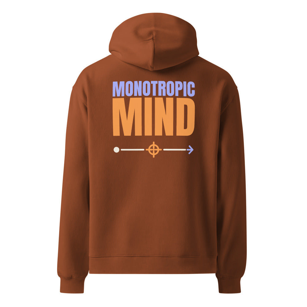 Monotropic Mind oversized hoodie in Clay, back print