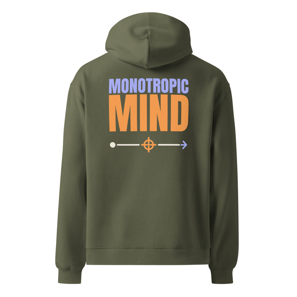 Monotropic Mind oversized hoodie in Cypress, back print