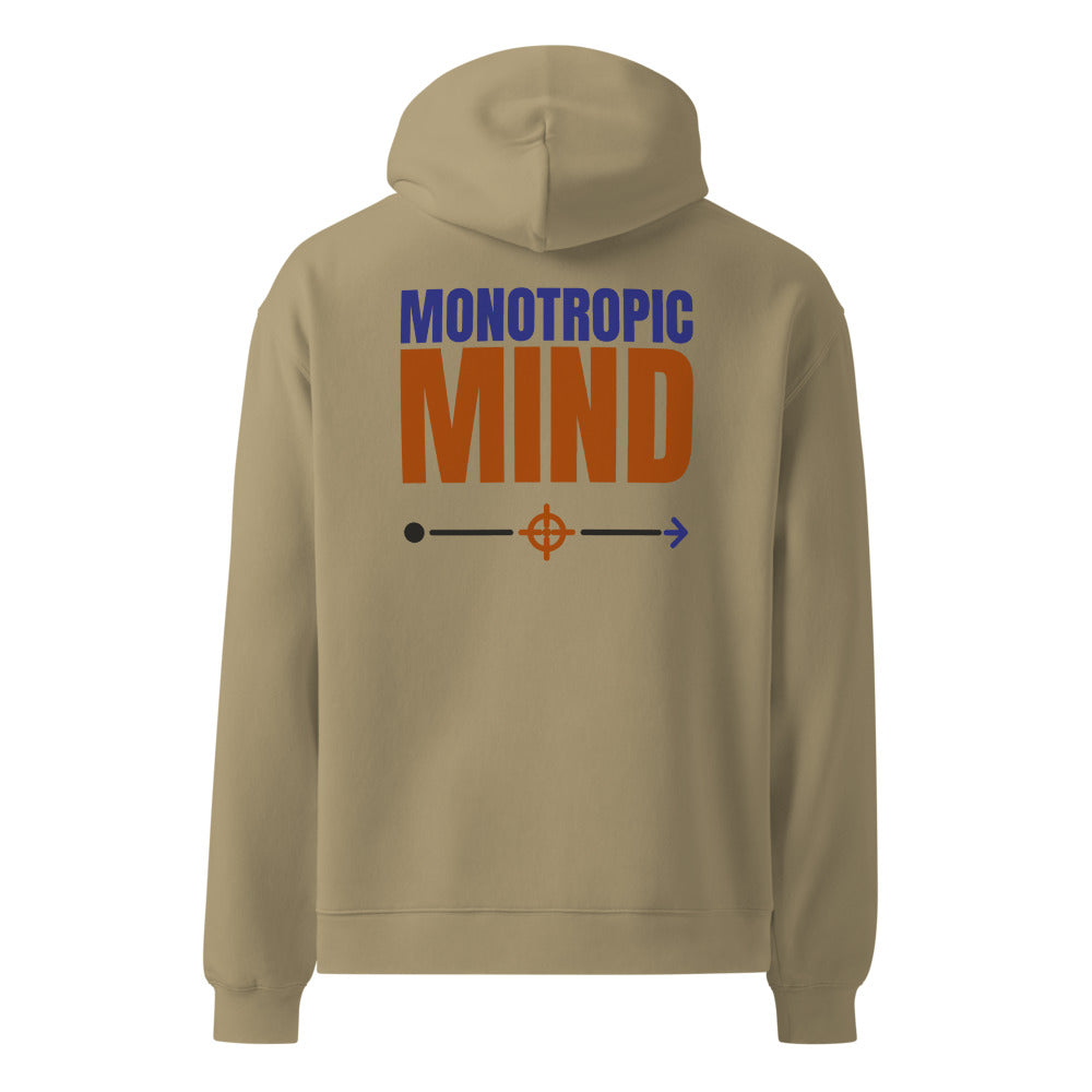 Monotropic Mind oversized hoodie in Sand, back print
