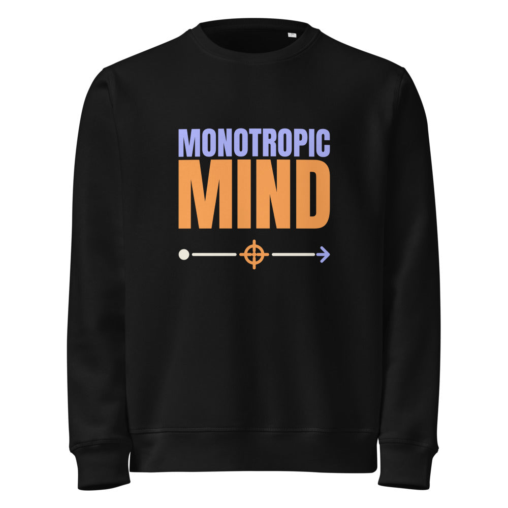 Monotropic Mind organic sweatshirt in Black, front