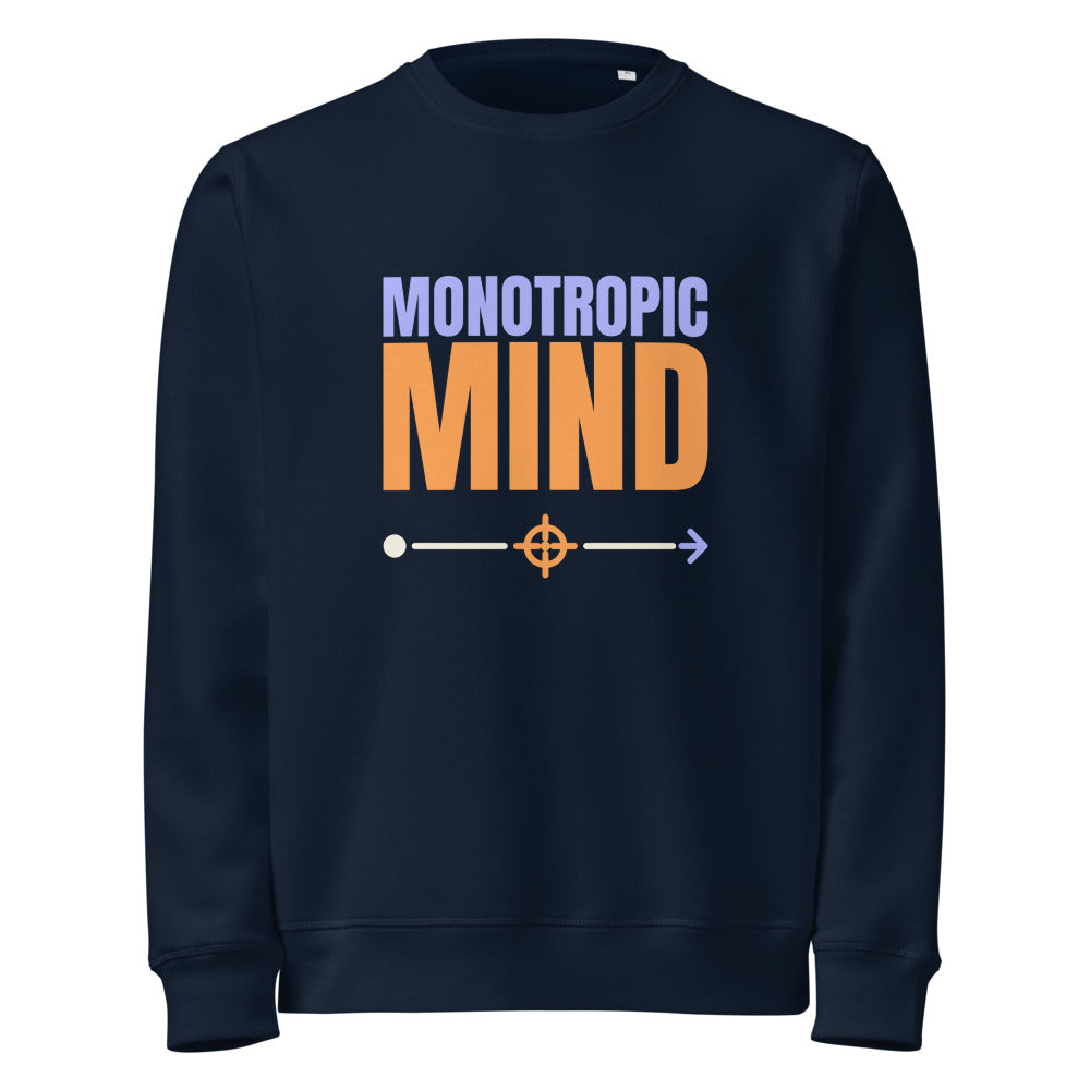 Monotropic Mind organic sweatshirt in French Navy, front