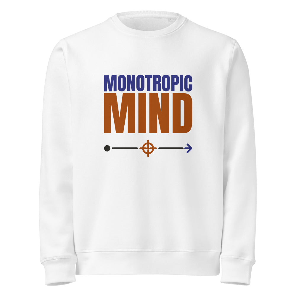 Monotropic Mind organic sweatshirt in White, front