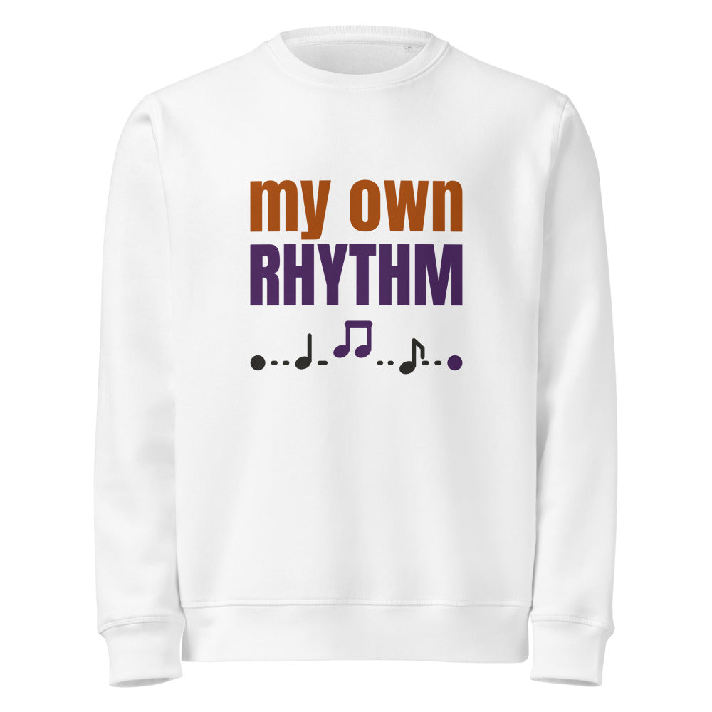 My Own Rhythm organic sweatshirt in White, front