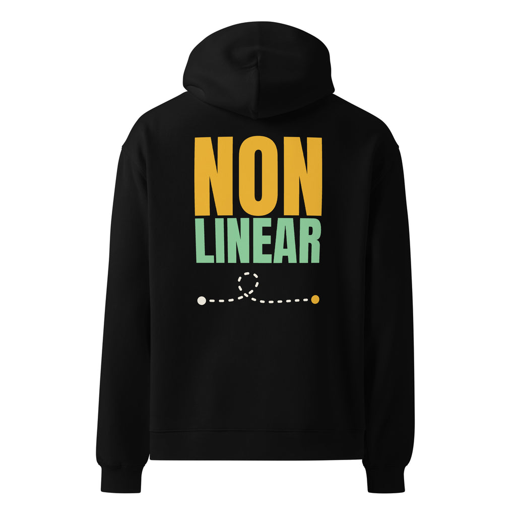 Non Linear oversized hoodie in Black, back view