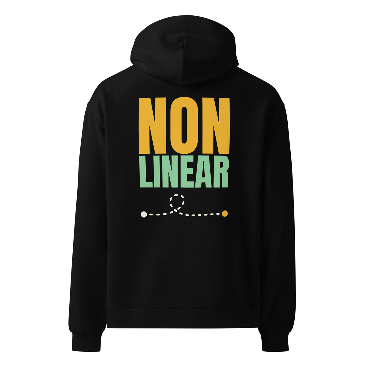 Non Linear oversized hoodie in Black, back view