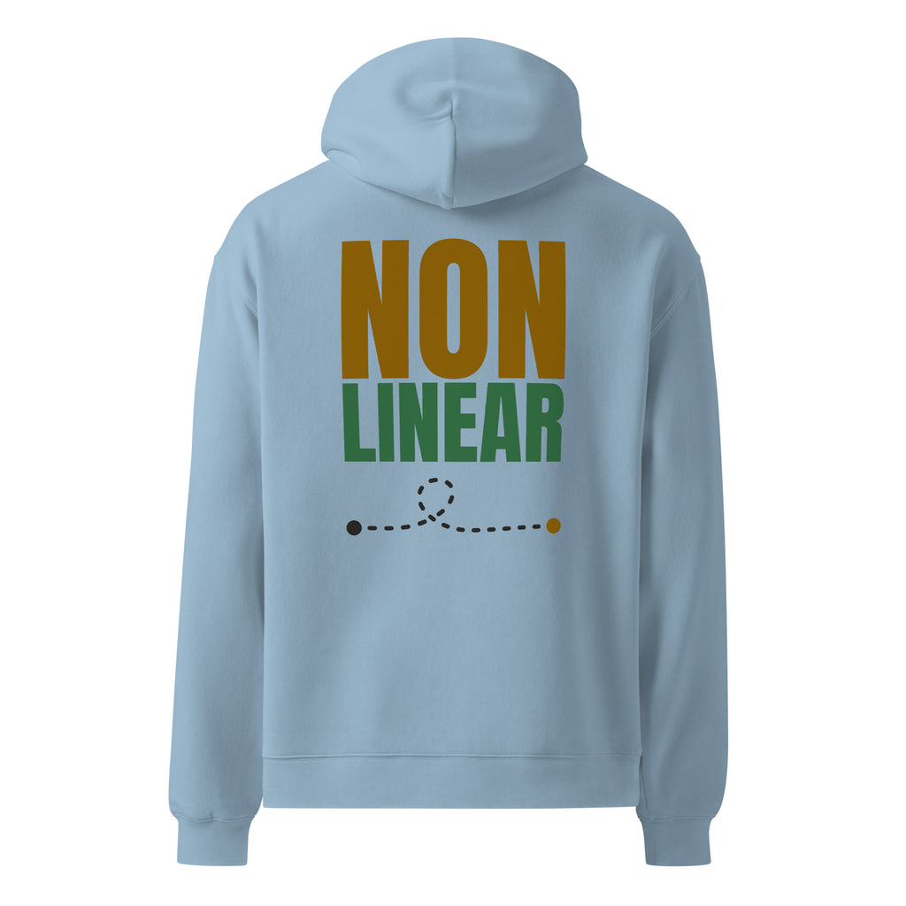 Non Linear oversized hoodie in Carolina Blue, back view