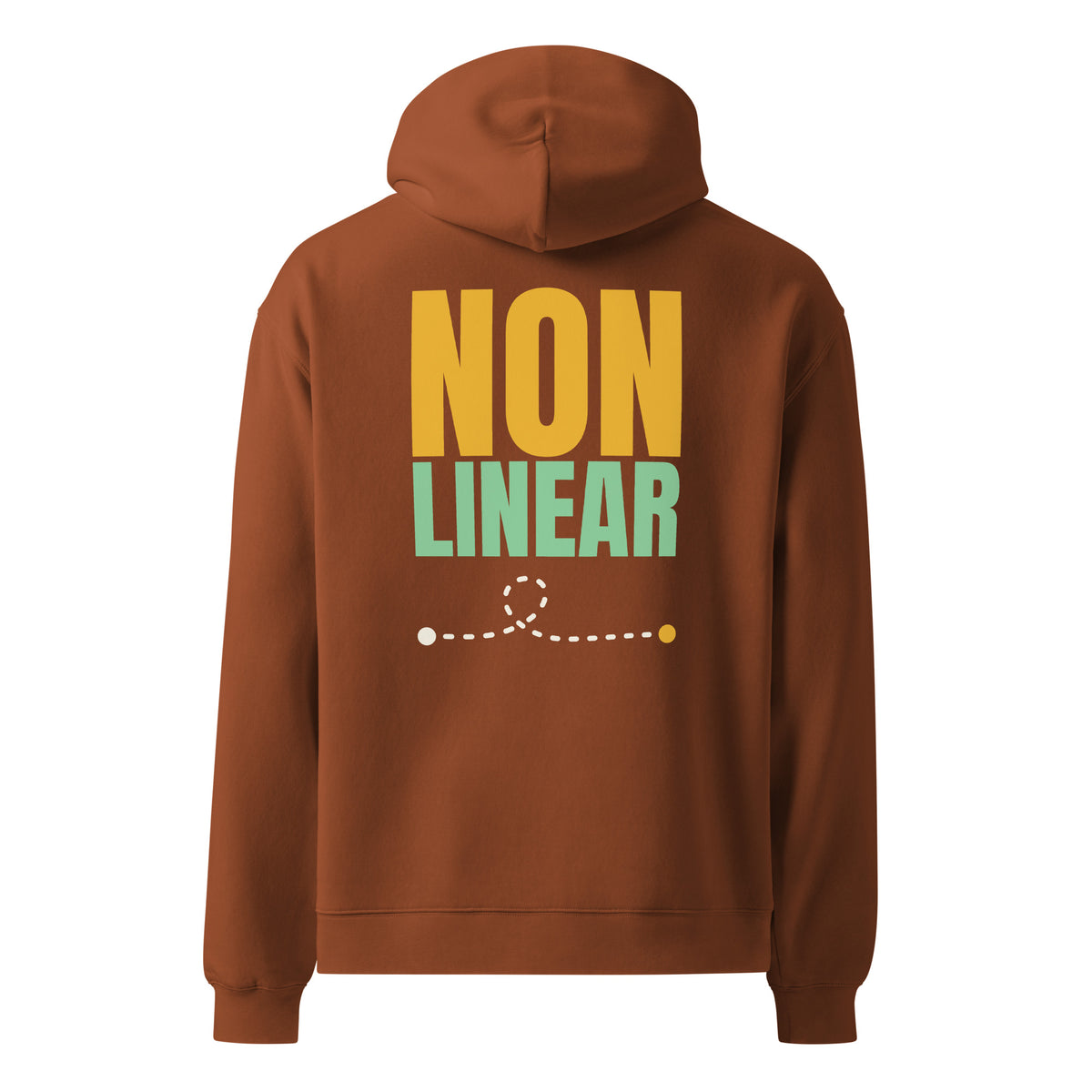 Non Linear oversized hoodie in Clay, back view