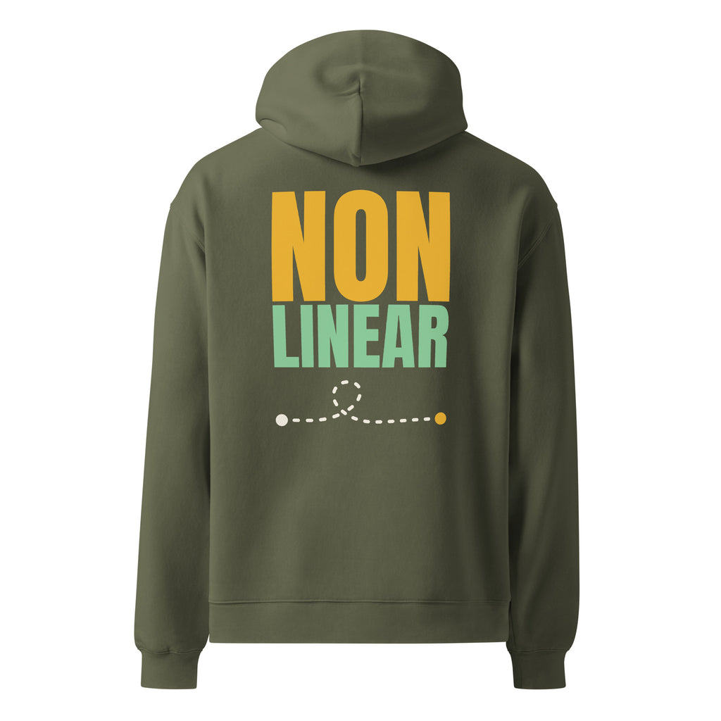 Non Linear oversized hoodie in Cypress, back view