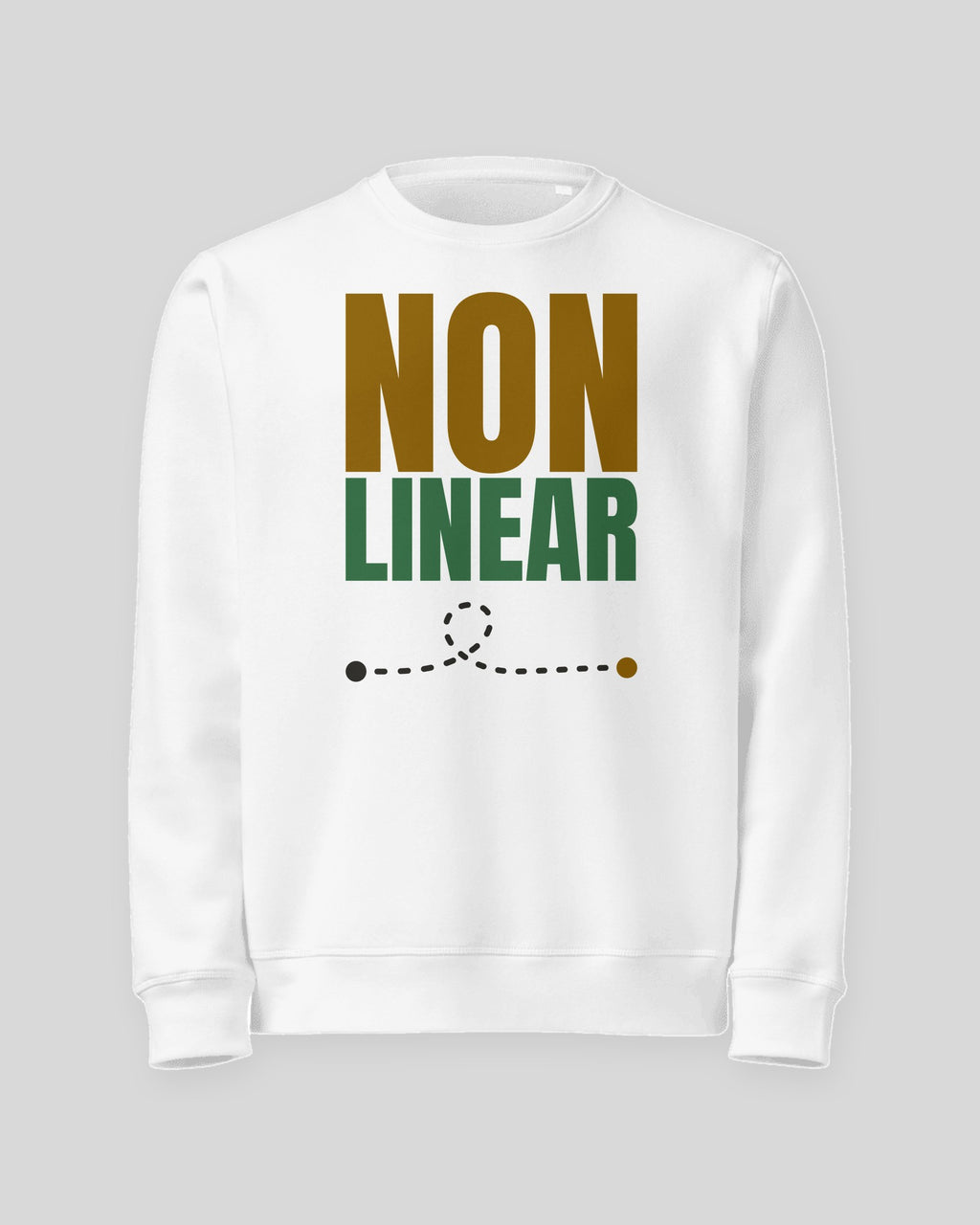 Non Linear organic sweatshirt in White, laid flat