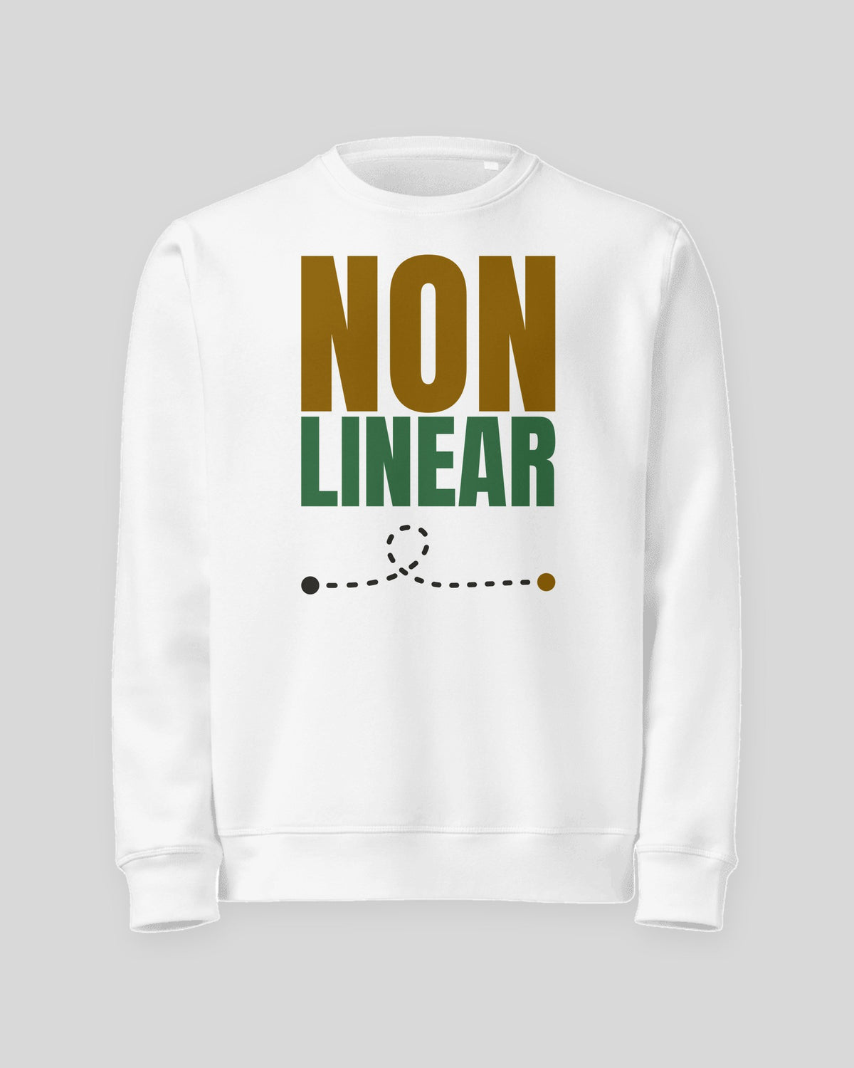 Non Linear organic sweatshirt in White, laid flat