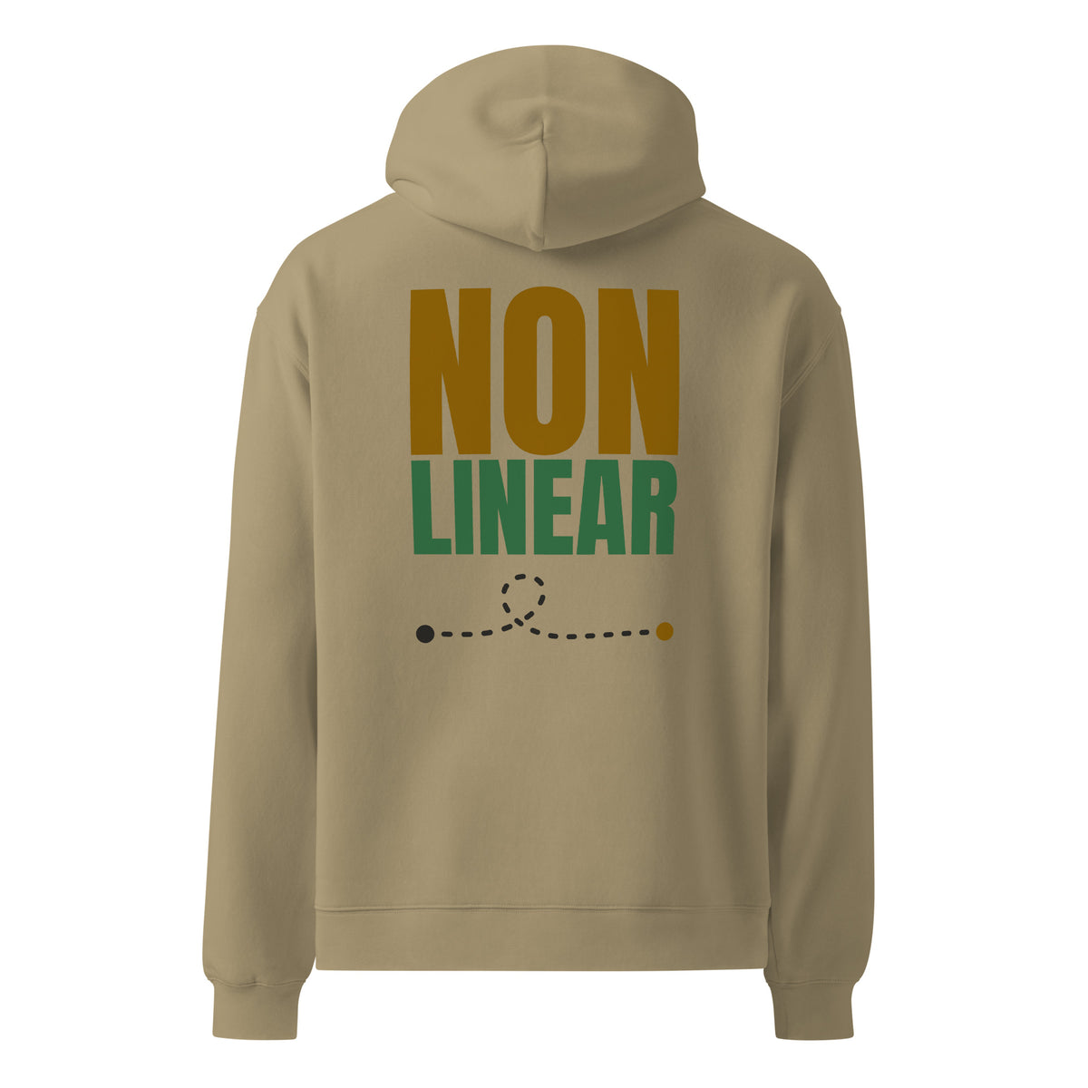 Non Linear oversized hoodie in Sand, back view