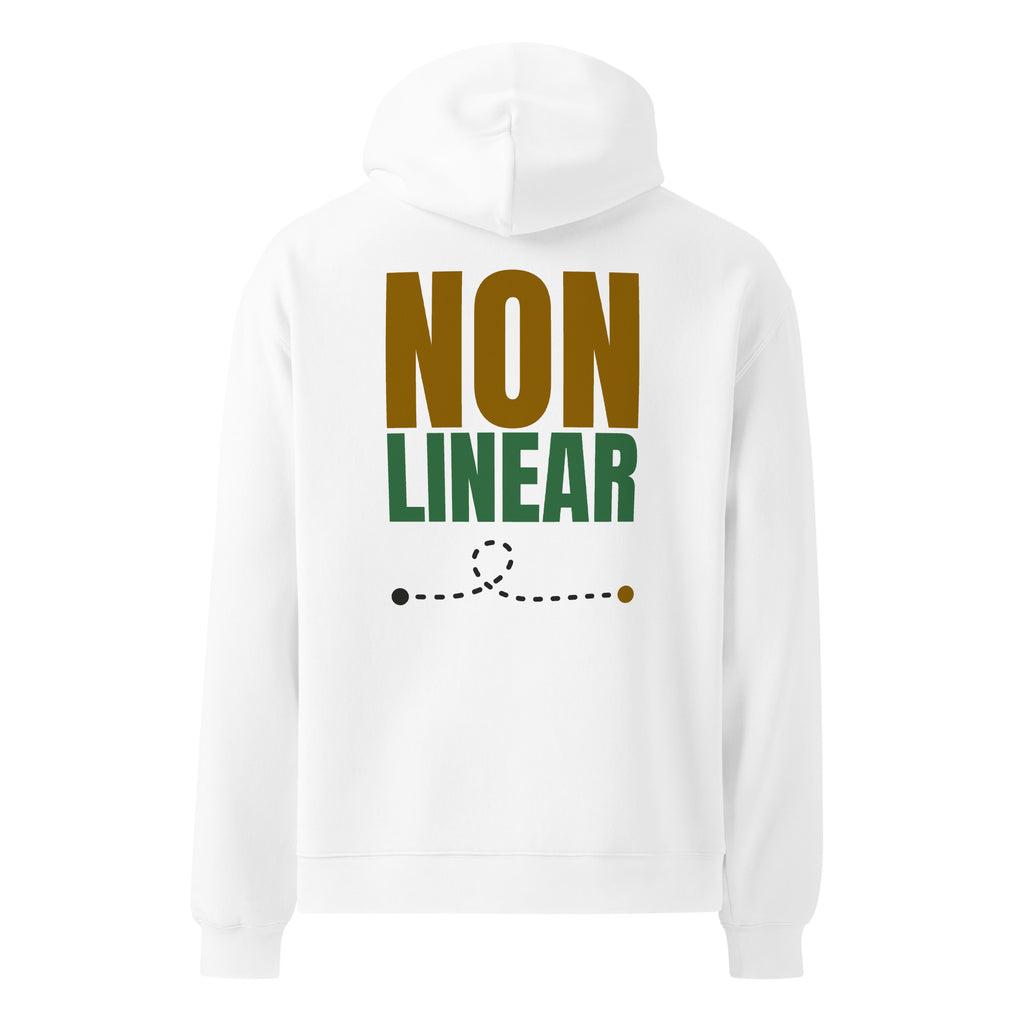 Non Linear oversized hoodie in White, back view