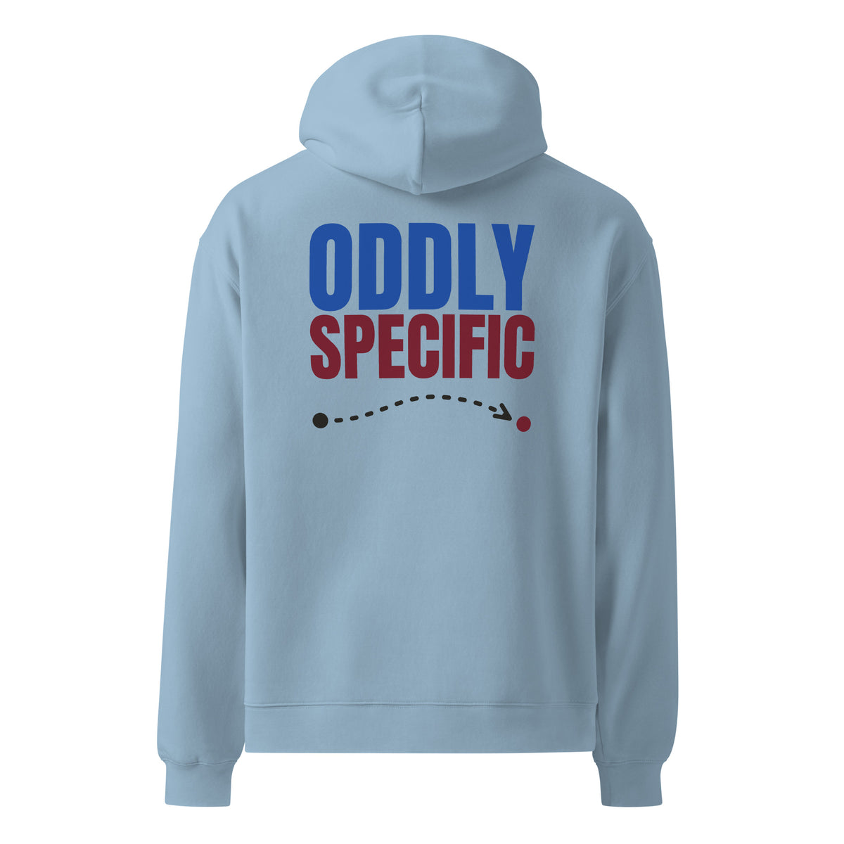 Oddly Specific oversized hoodie in Carolina Blue, back view