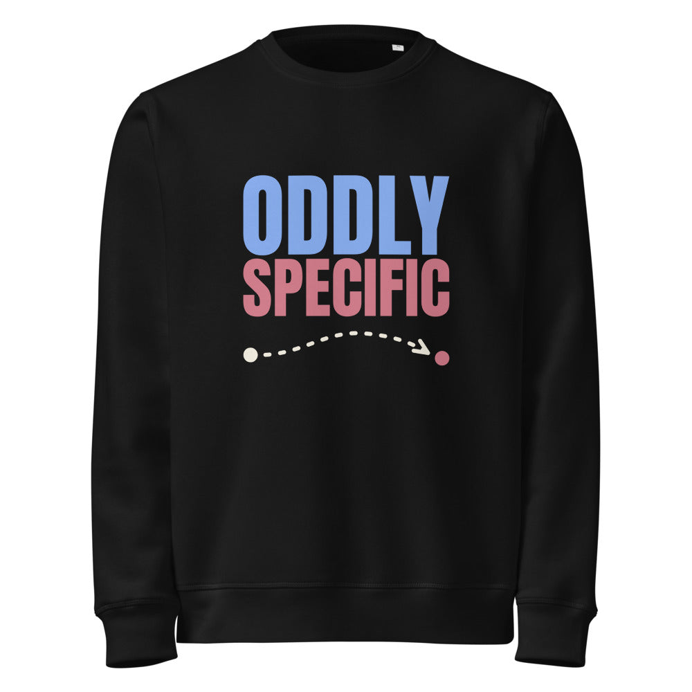 Oddly Specific organic sweatshirt in Black, front